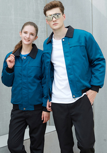 重庆可脱里工装呢宝蓝棉衣